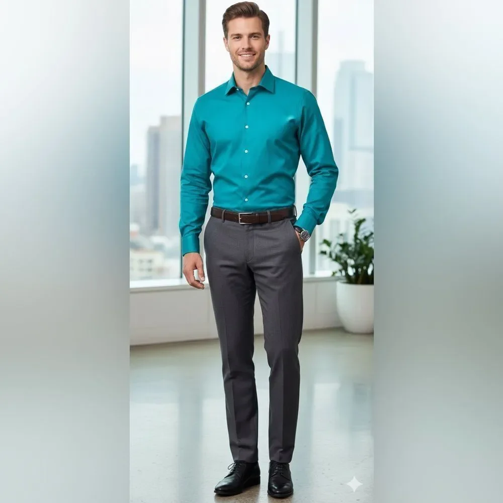 Take 50% OFF- Stafford Performance Long-sleeved Men’s Dress Shirt, Size-15